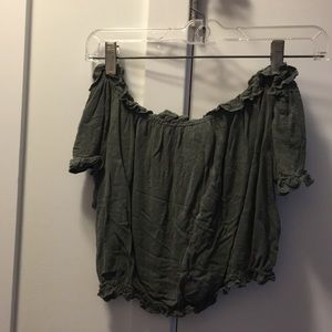 Timing off the shoulder crop top